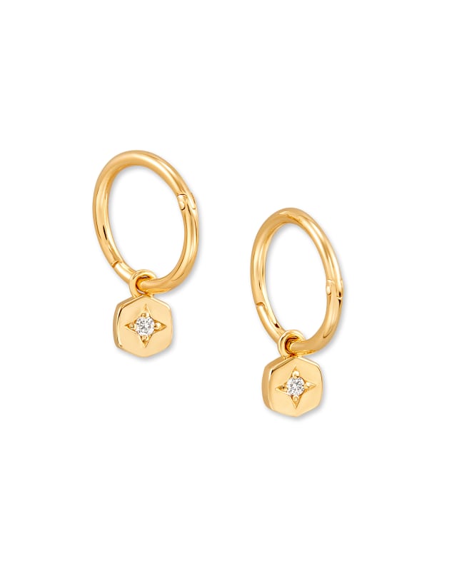 Adanna 18k Yellow Gold Vermeil Huggie Earrings in White Topaz image number 0.0